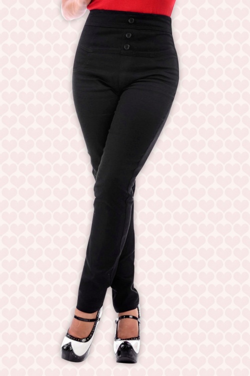 Hedendaags 50s High Waisted Pants in Black WS-28
