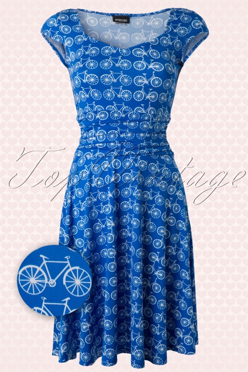 Retrolicious - Bicycle Dress en Bleu royal 2