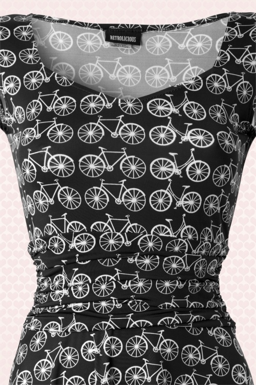 Retrolicious - TopVintage exclusive ~ Bicycle Dress Black 3