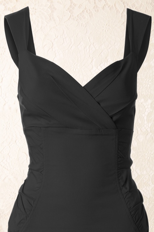 Collectif Clothing - TopVintage exclusive ~ 50s Audrey Pencil Dress Black 5