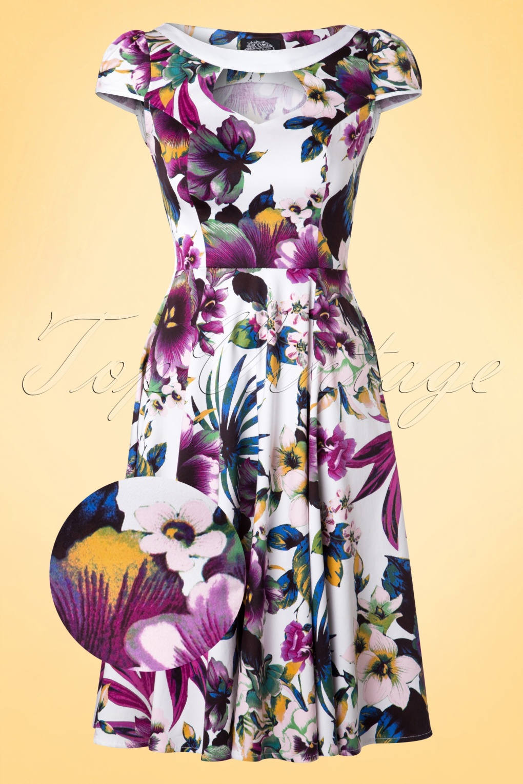 50s Mixed Floral Swing Dress