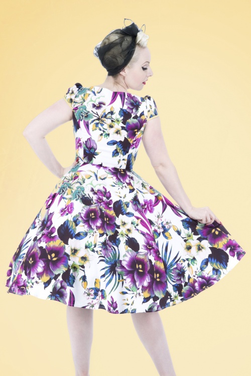 50s Mixed Floral Swing Dress
