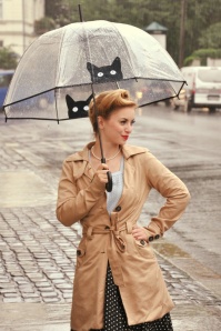 So Rainy - It's Raining Cats Transparent Dome Umbrella Années 50 5