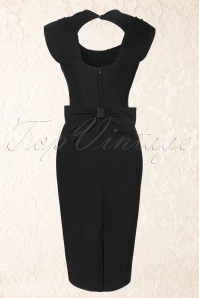 Stop Staring! - 50s Love Bow Pencil Dress in Black 5
