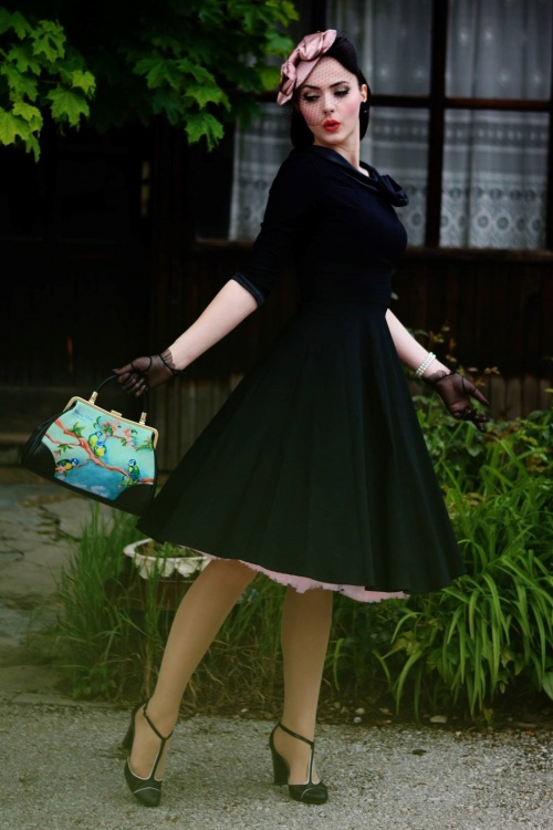 Stop Staring! - 50s First Lady swing dress black  2