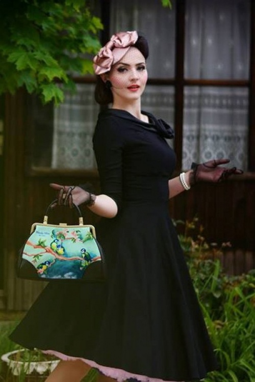 Stop Staring! - 50s First Lady swing dress black  10