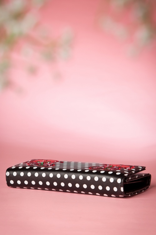 Banned Alternative - Lucille Cherry Polka-portemonnee in zwart 6
