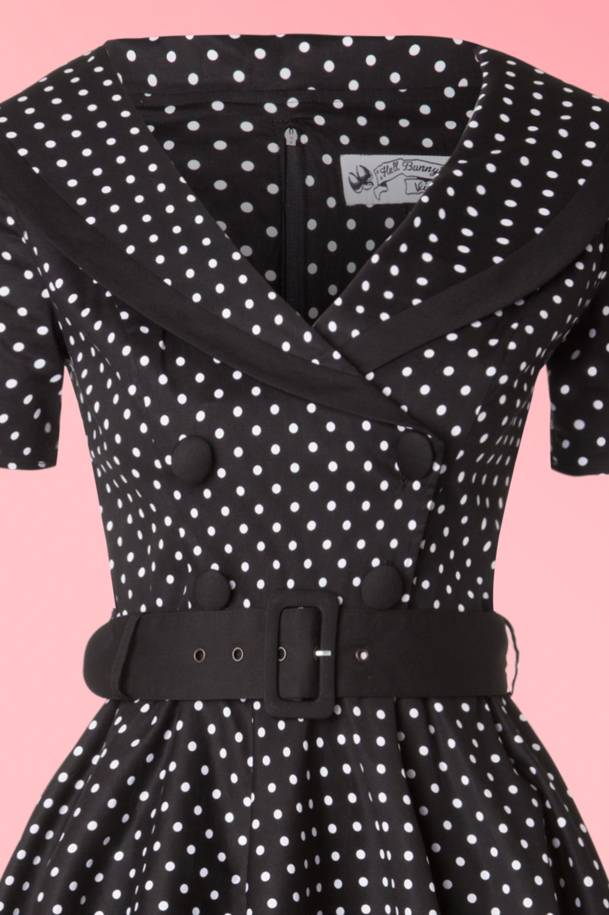 Bunny - Mimi Swingjurk met polkadots in zwart 6