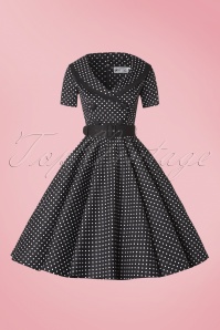 Bunny - 50s Mimi Polkadot Swing Dress in Black 4