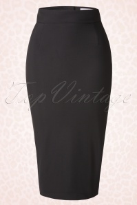 Bettie Page Clothing - 50s High Time Pencil Skirt in Black 7