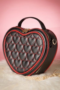 Banned Retro - 40s Love at First Sight Handbag in Black and Red 2