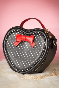 Banned Retro - 40s Love at First Sight Red Bow Handbag  3