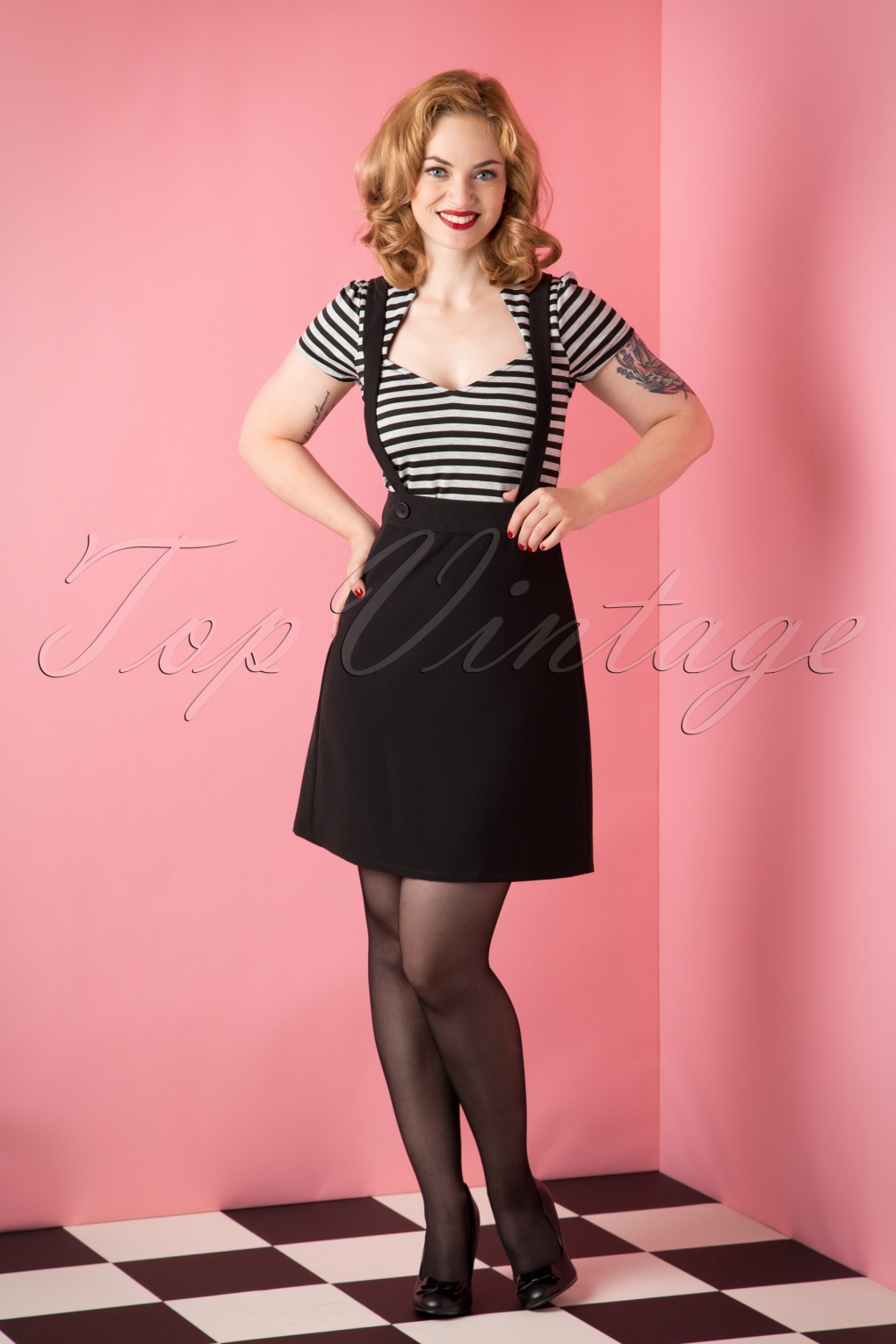50s Adele Jumper Skirt in Black