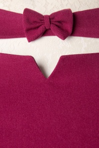 Miss Candyfloss - 50s Sylvana Bow Pencil Dress in Raspberry Pink 6