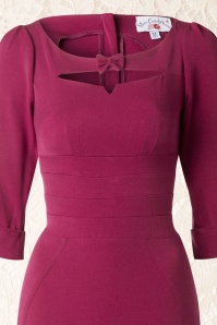 Miss Candyfloss - 50s Sylvana Bow Pencil Dress in Raspberry Pink 5