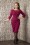 Sylvana Bow Pencil Dress Années 50 en Rose Framboise