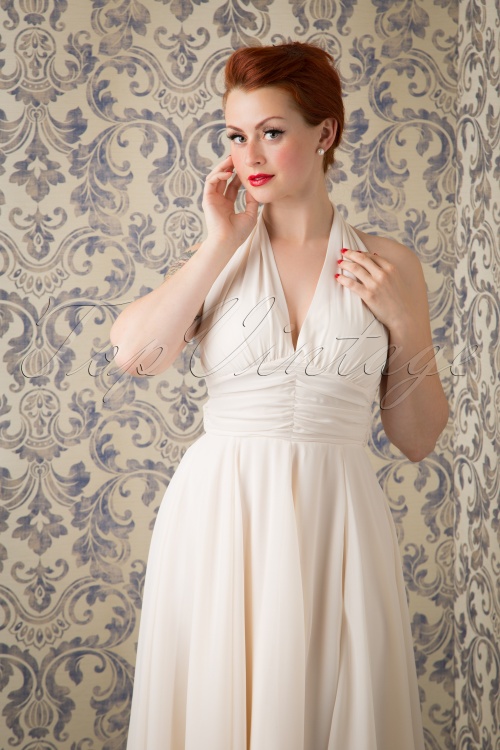 Bunny - 50s Monroe Dress in Ivory White 3