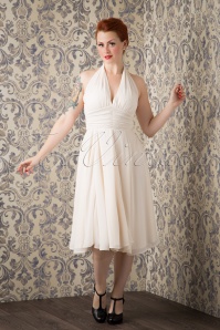 Bunny - 50s Monroe Dress in Ivory White 4