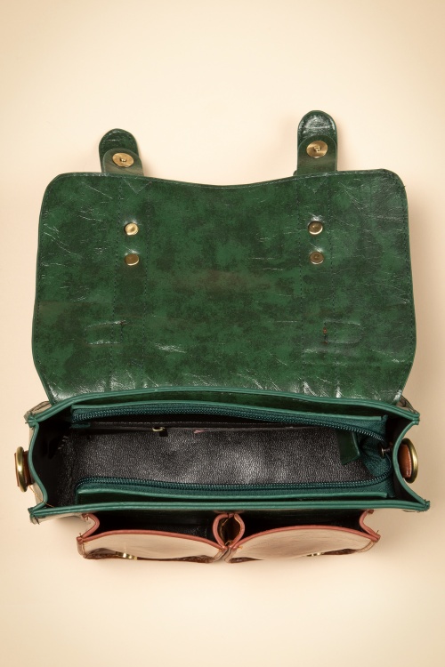 Banned Retro - Leila Messenger Bag Années 1950 en Vert 4