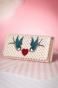 Banned Retro - 50s Now or Never Polka Purse in Cream 2