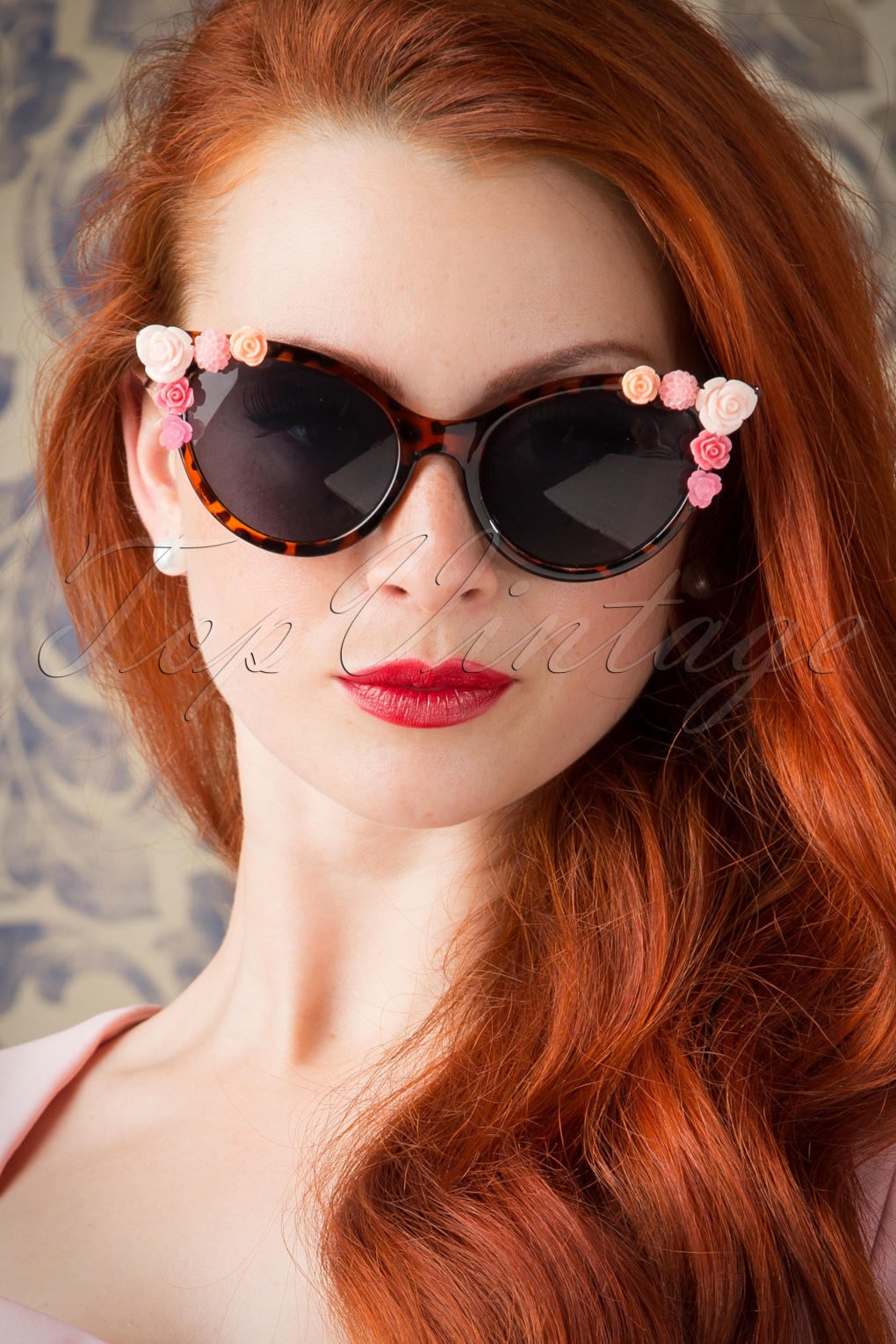 50s Cats Eye Flower Sunglasses In Tortoise 