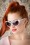 50s Lucy Black Polkadot Sunglasses in White