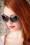 Lucy White Polkadot Sunglasses Années 1950 en Noir