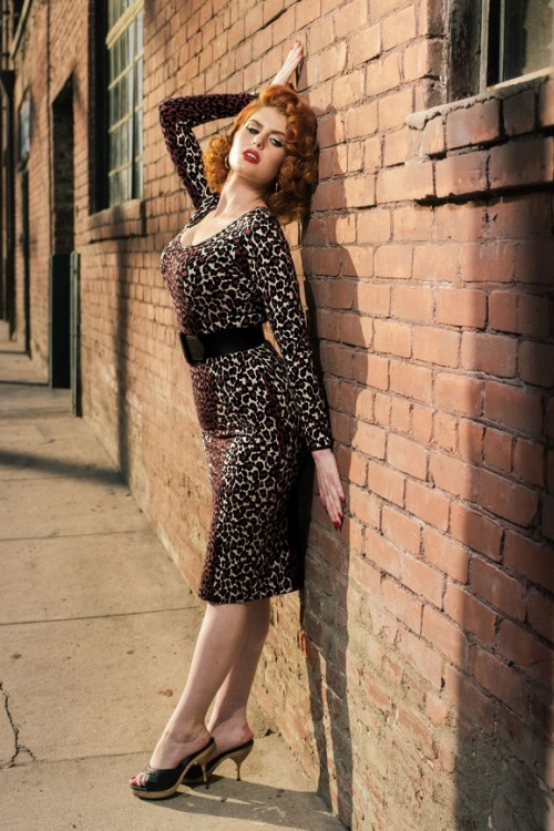 Pinup Couture - 50s Deadly Dames Hotrod Honey Dress in Leopard 2