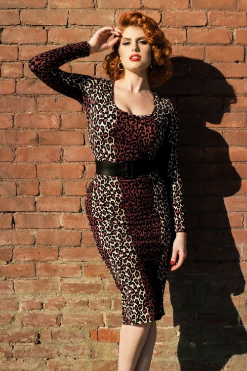 Pinup Couture - Deadly Dames Hotrod Honigkleid in Leopard