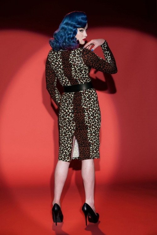 Pinup Couture - Deadly Dames Hotrod Honey-jurk in luipaardmotief 6