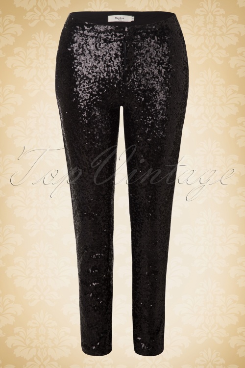 Daphne - 70s Eloisa Sequin Trousers in Black 2