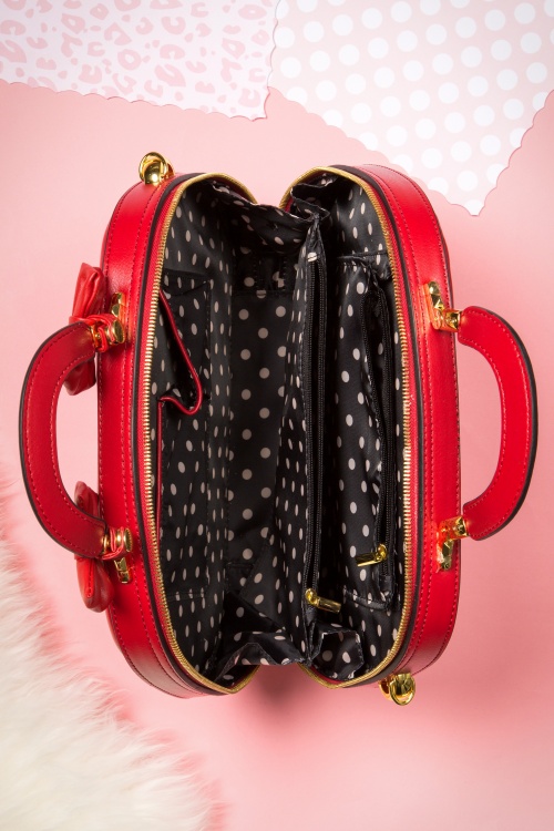 Banned Retro - 40s Lucille Bag in Lipstick Red 4
