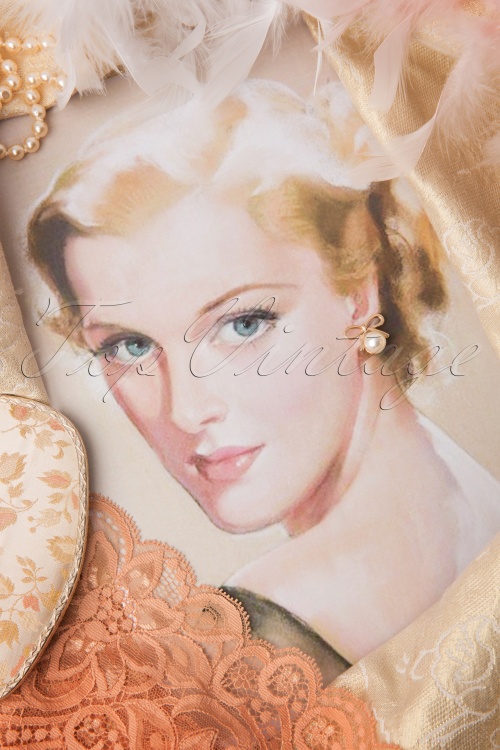 From Paris with Love! - 20s Susie Golden Bow and Pearl Earrings 2