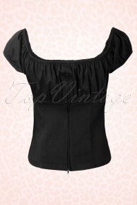 Pinup Couture - 50s Peasant Top in Black 7