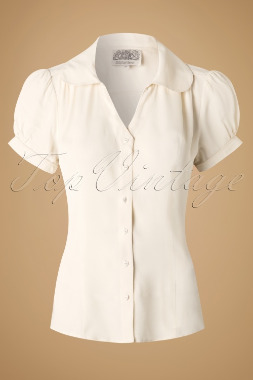The Seamstress of Bloomsbury - 40s Judy Blouse in Cream Crêpe