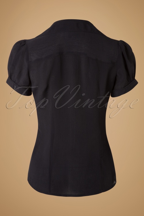 The Seamstress of Bloomsbury - Judy blouse in zwarte crêpe 2