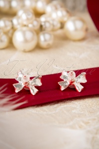 From Paris with Love! - 50s Elsie Red Bow and Pearl Earstuds 3