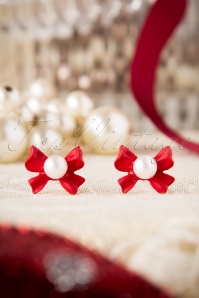 From Paris with Love! - 50s Elsie Red Bow and Pearl Earstuds