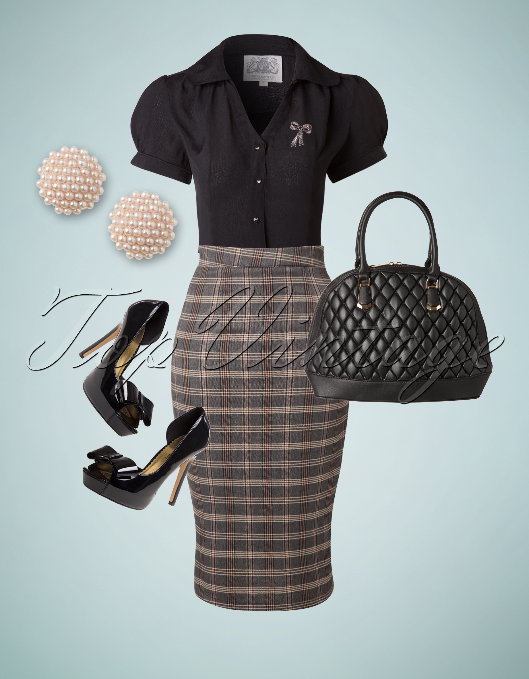 The Seamstress of Bloomsbury - Judy blouse in zwarte crêpe 4