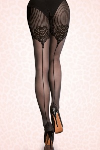 Fiorella - Jolena panty met patroon in zwart