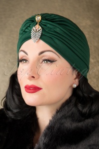 ZaZoo - 50s Sally Sateen Turban Hat in Green