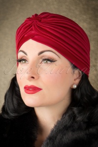 ZaZoo - Sally Sateen Turban Hat in Burgundy 2