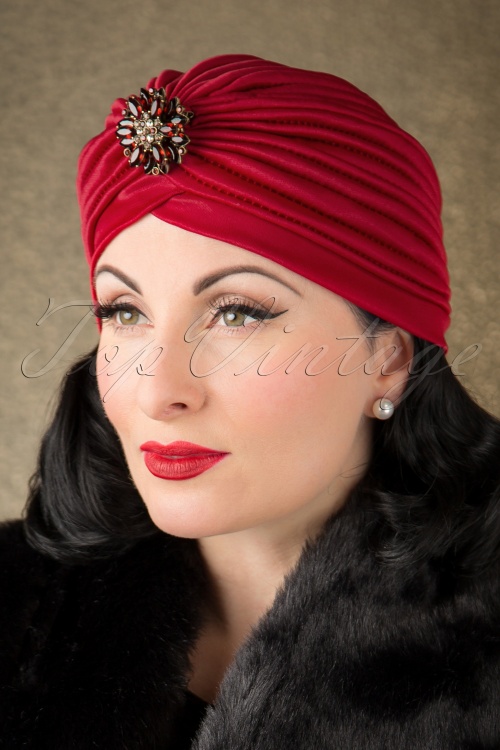 ZaZoo - 50s Sally Sateen Turban Hat in Green