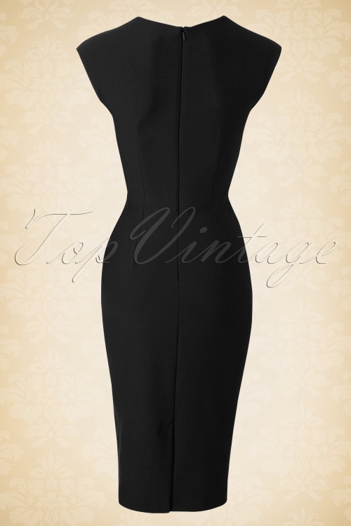 50s Vivian PinUp Pencil Dress in Black