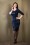 50s Twinkle Sequin Pencil Dress in Navy