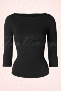 Pinup Couture - Laura Byrnes California Sabrina-top in zwart 2