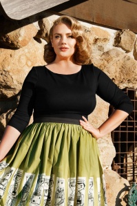 Pinup Couture - Laura Byrnes California Sabrina-top in zwart 4