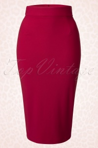 Bettie Page Clothing - 50s High Time Pencil Skirt in Red