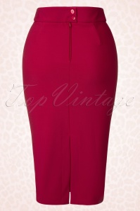 Bettie Page Clothing - 50s High Time Pencil Skirt in Red 2