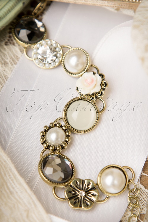From Paris with Love! - 40s Phoebe Gems and Pearls Bracelet  3